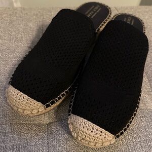 Women’s Cole Haan Black Espadrille Slip On Mules Size 9.5